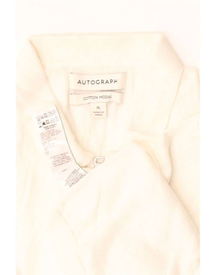 Marks & Spencer - Jersey con cuello tipo polo para hombre, talla XL, color blanco