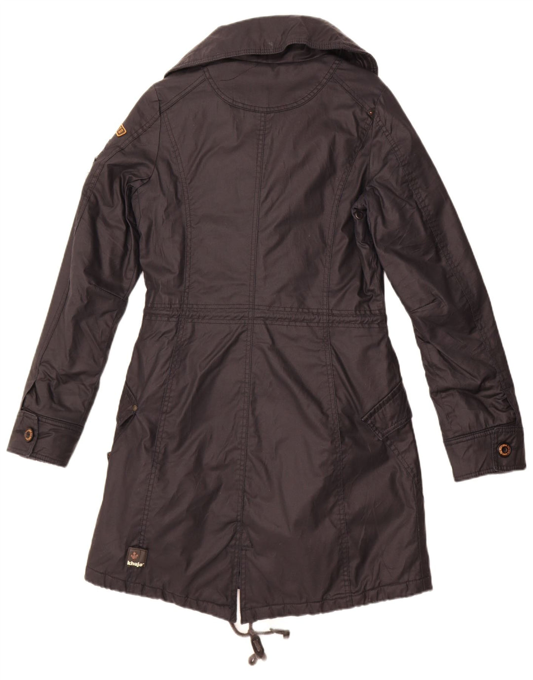 KHUJO Parka de doble botonadura para mujer UK 10 Small Black