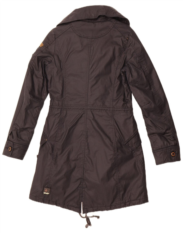 KHUJO Parka de doble botonadura para mujer UK 10 Small Black