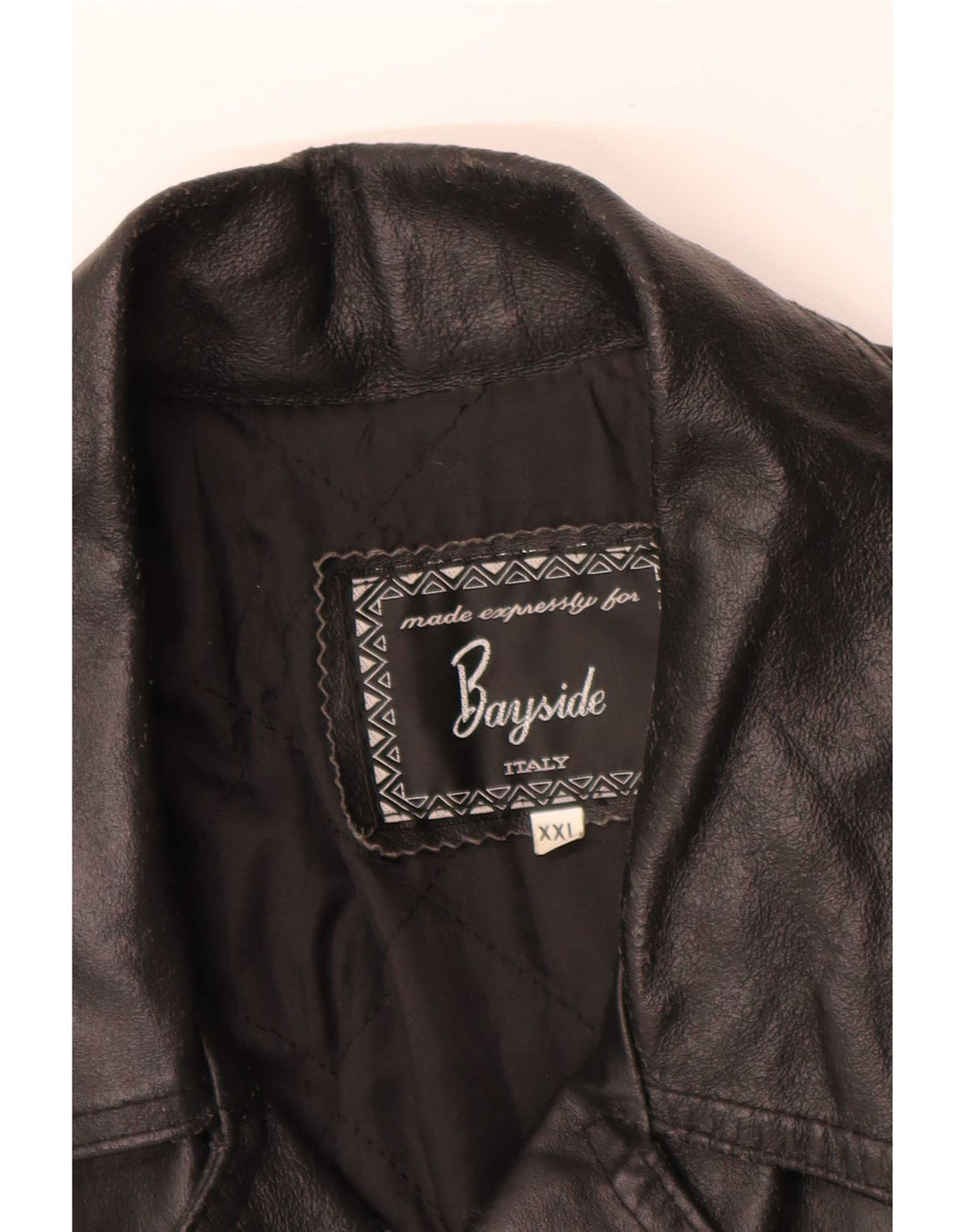 Chaqueta de cuero cruzada para hombre Bayside UK 44 2XL Negro