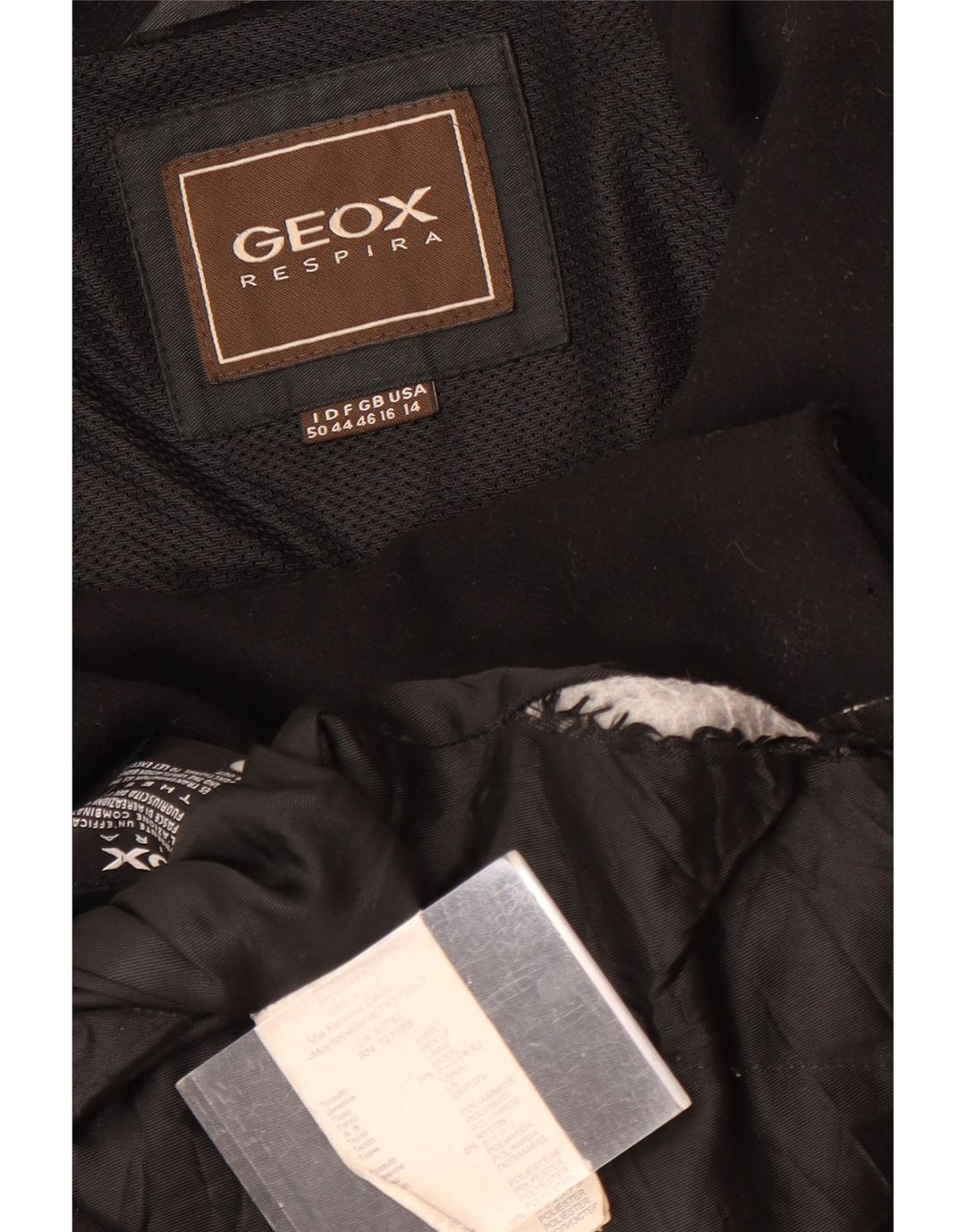 Abrigo GEOX Respira para mujer Reino Unido 16 Grande Lana negra