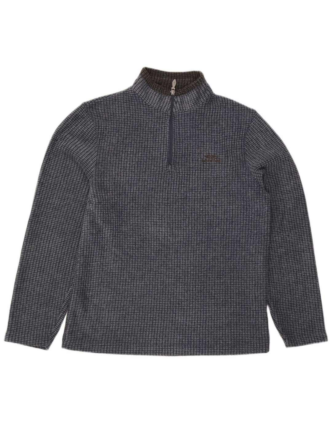 Weird Fish Jersey de forro polar con cuello y cremallera para hombre pequeño poliéster azul marino