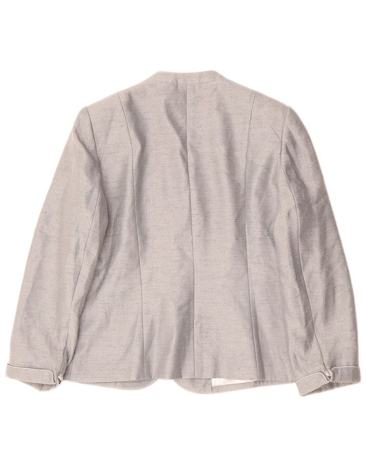 Jacques Vert Chaqueta tipo blazer con 1 botón para mujer UK 46 Viscosa gris grande