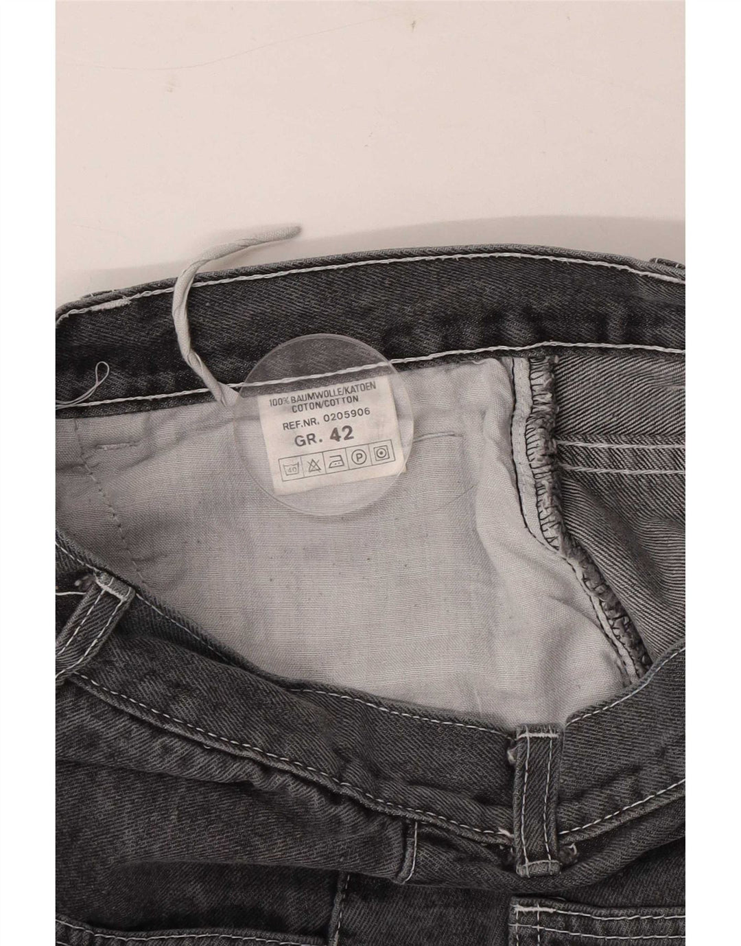 Falda vaquera vintage para mujer IT 42 Mediana W28 Algodón gris