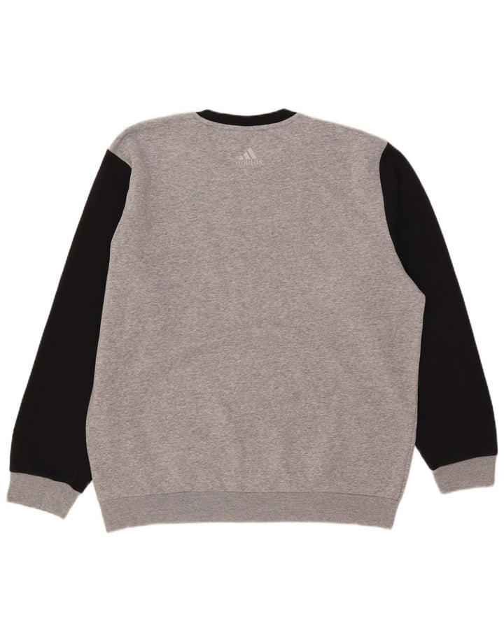 Adidas Hombre Sudadera Gráfica Jumper Large Gris Colorblock