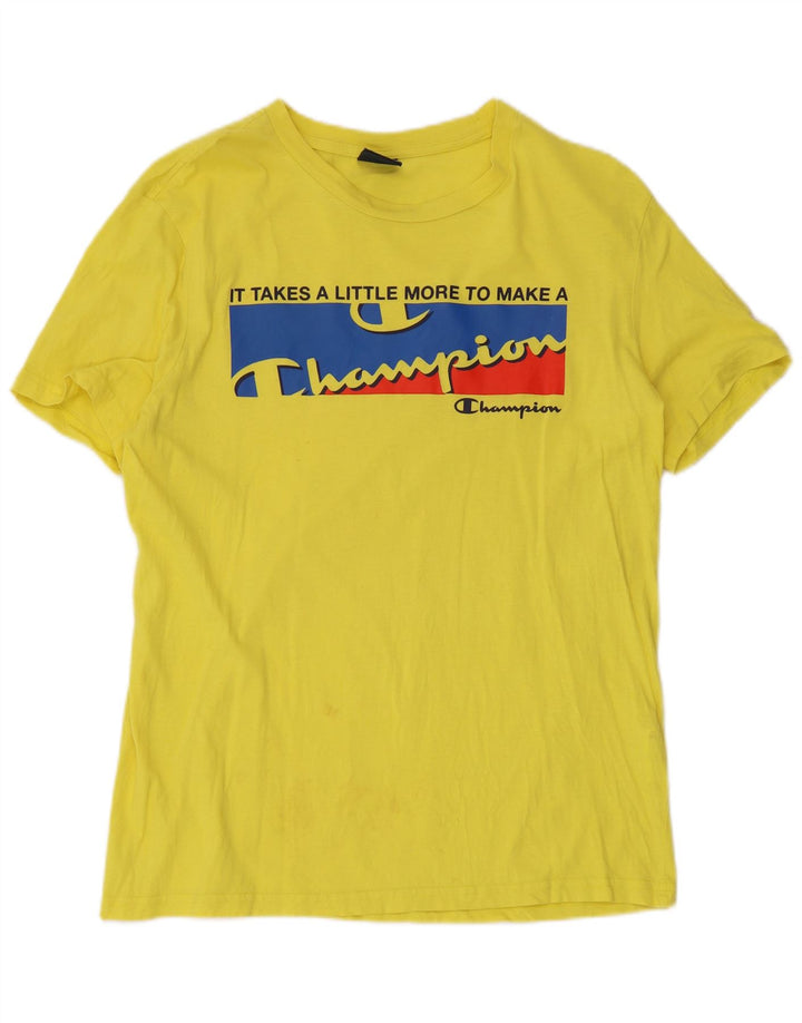 Champion Camiseta Gráfica Para Hombre Top Algodón Amarillo Medio