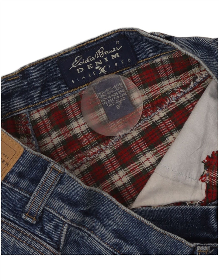 Eddie Bauer Jeans recortados de cintura alta para mujer US 8 Medium W28 L24 Azul