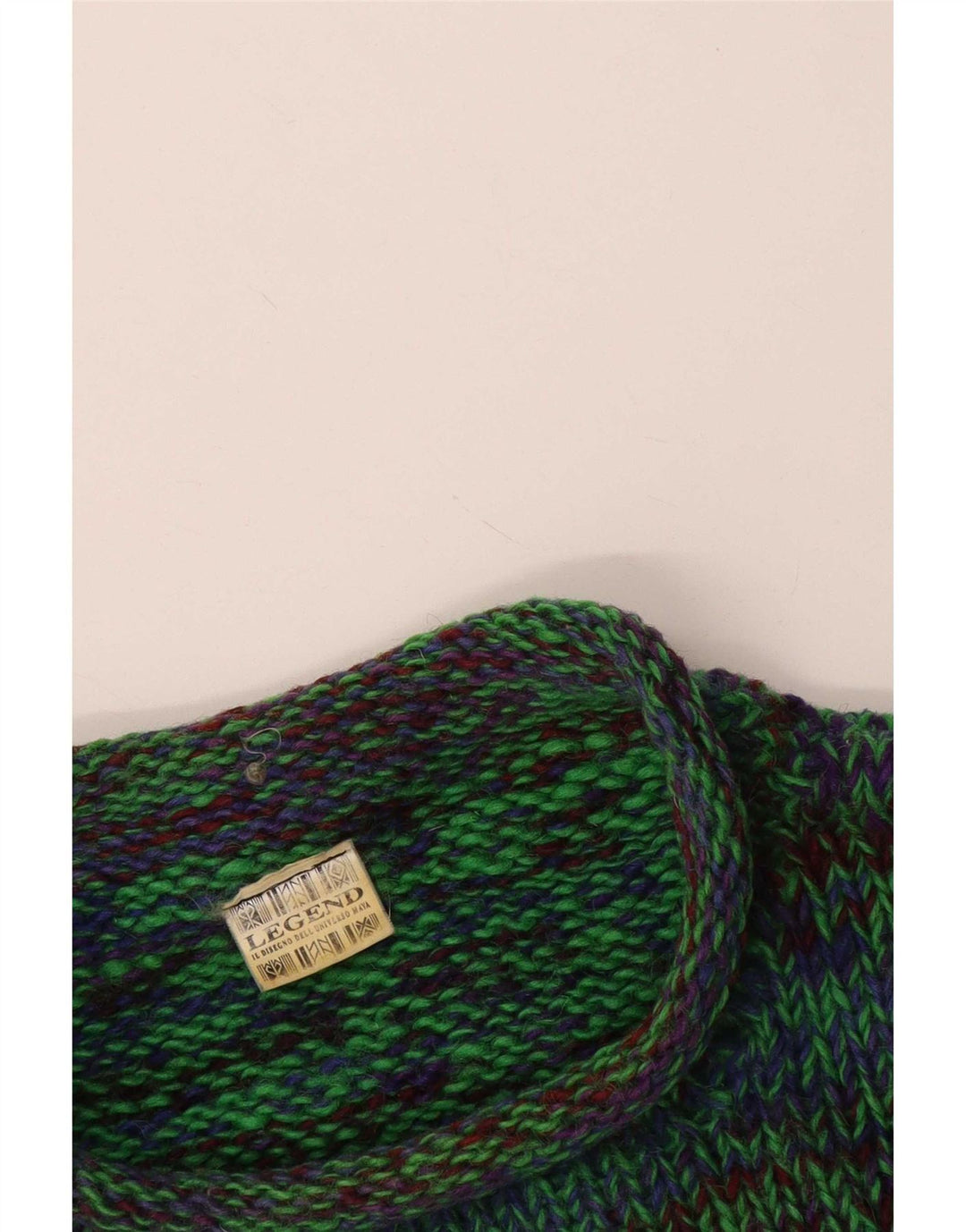 Jersey de cuello redondo para hombre Legend de algodón moteado verde medio