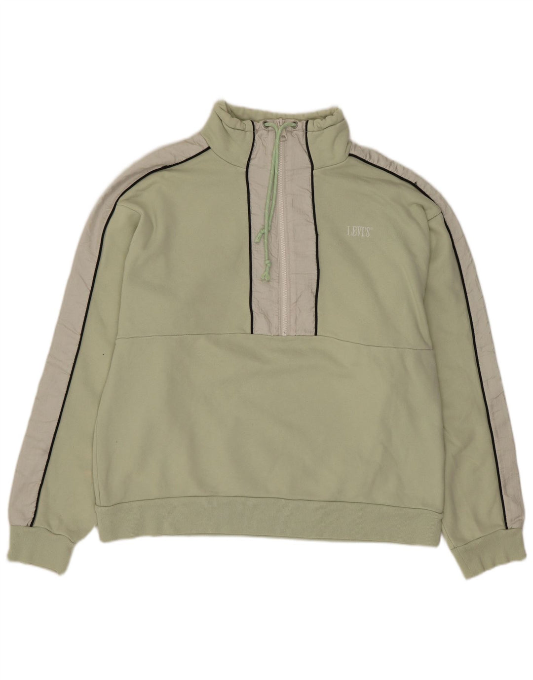 Levi's Sudadera con cuello y cremallera para mujer, talla 44, color verde medio
