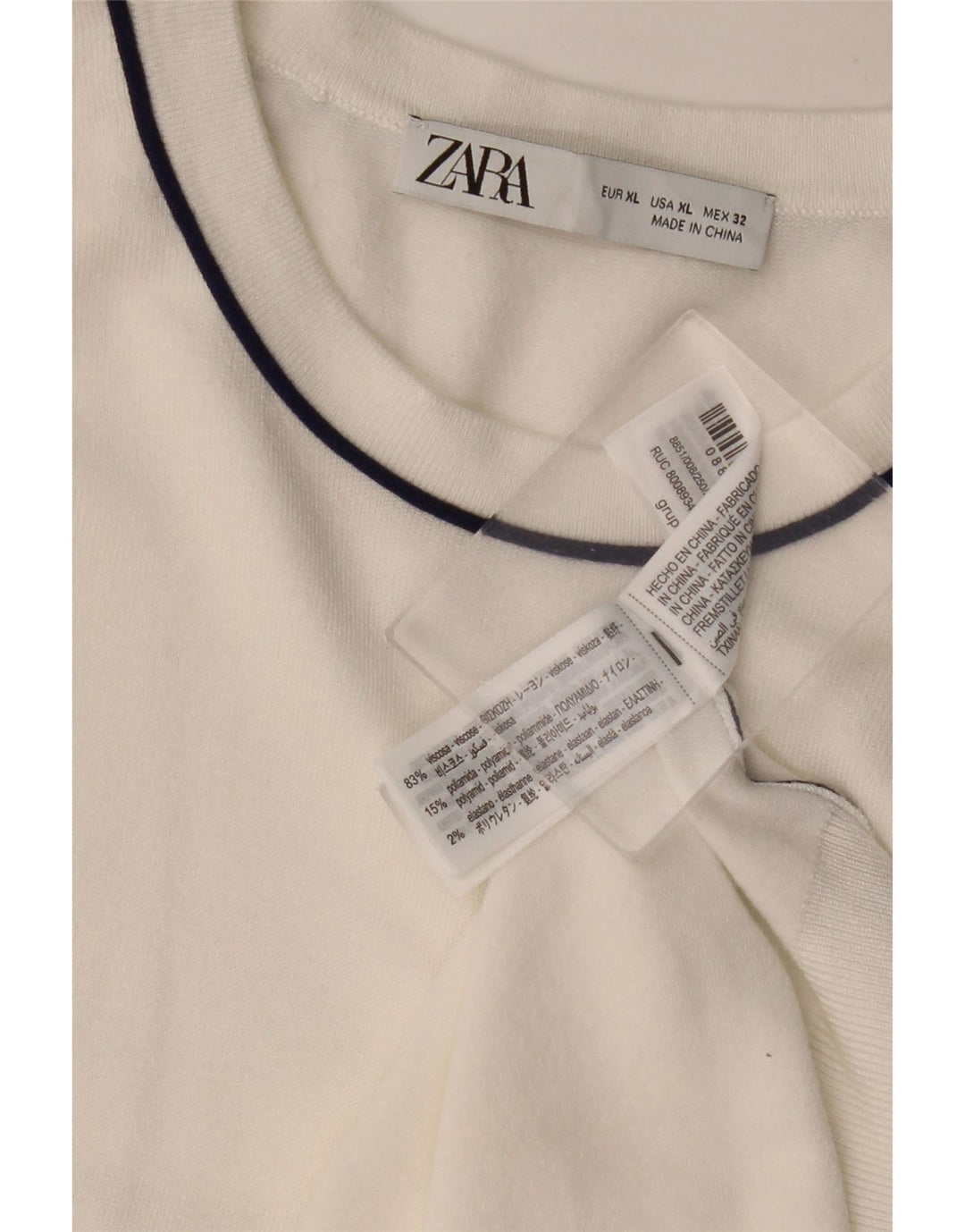 ZARA Mujer Chaleco Tank Top ES 40 XL Viscosa Blanco