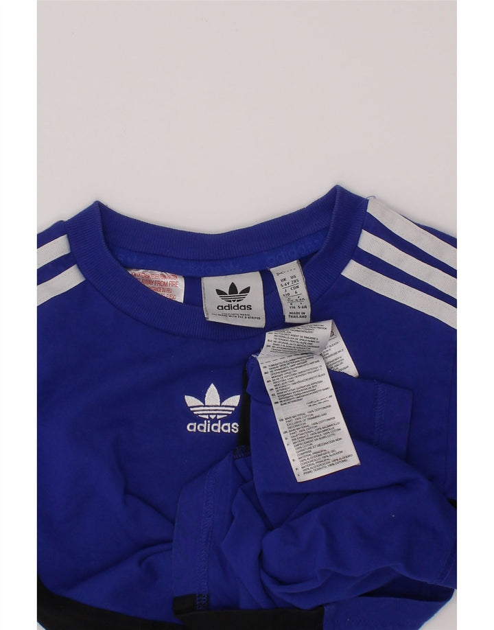 ADIDAS Camiseta para niño Top 5-6 años Azul Colorblock Algodón