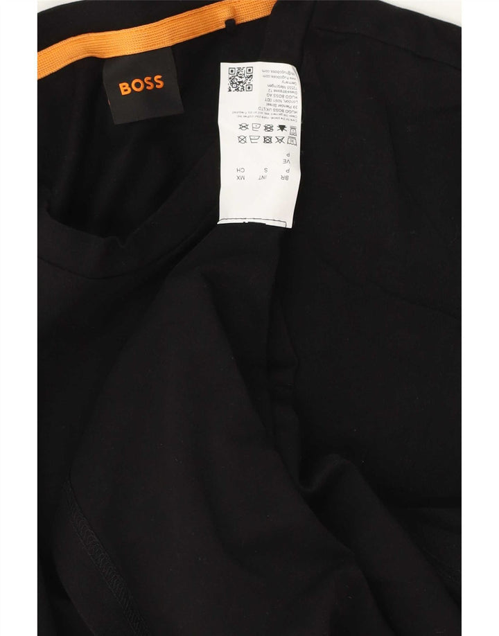 Hugo Boss Hombre Top Manga Larga Pequeño Algodón Negro