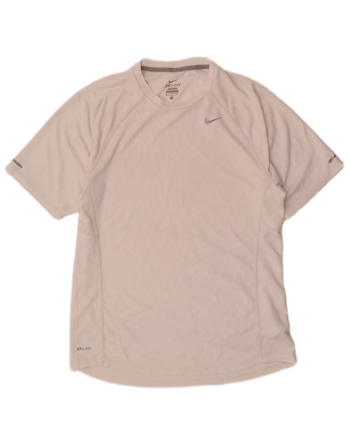 Camiseta Nike Dri Fit para hombre Top poliéster blanco mediano