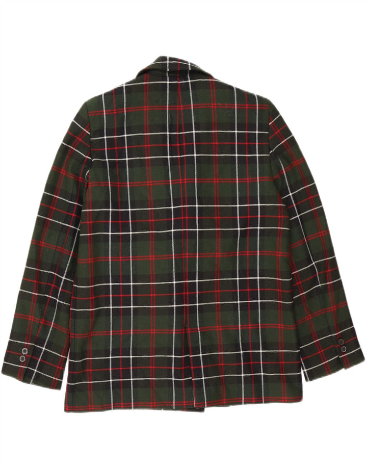 Zara Mujer Chaqueta Blazer Extragrande De Doble Botonadura UK 10 Small Green Check