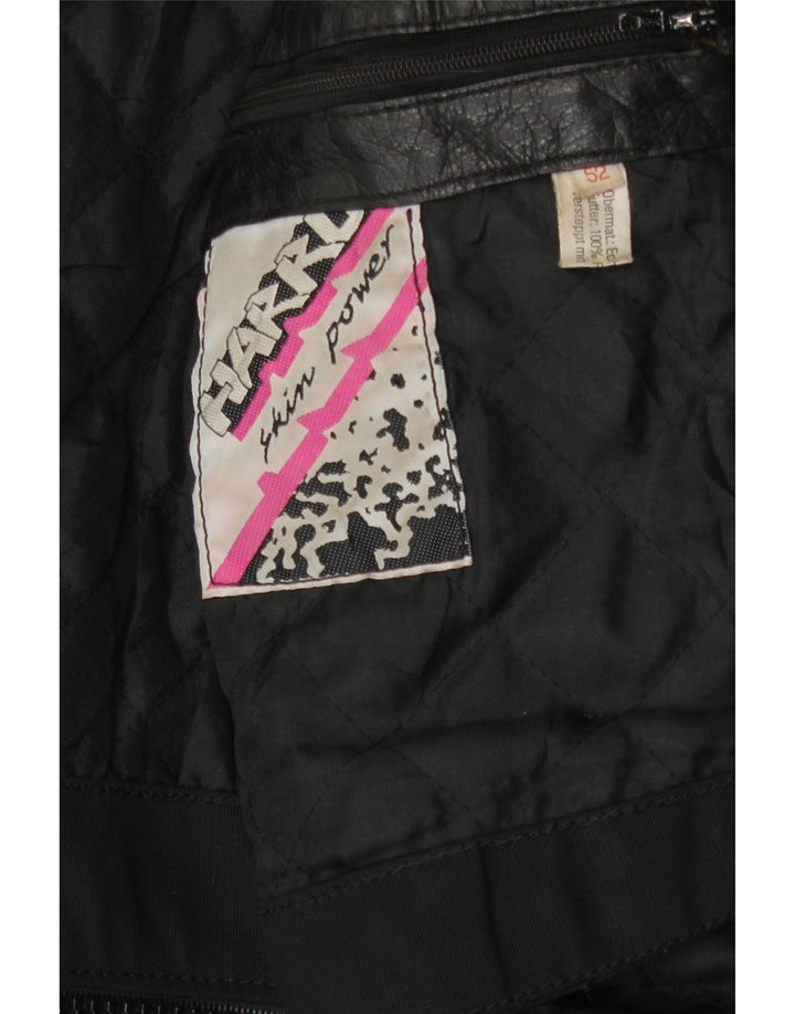 Harro Chaqueta de cuero para hombre IT 52 XL Cuero negro