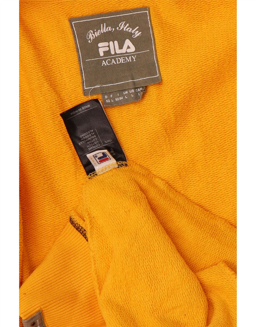 FILA Chaqueta superior de chándal con gráfico para hombre Algodón amarillo grande