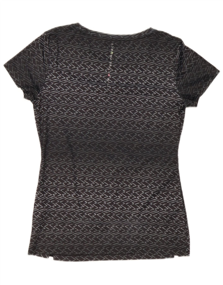 Lotto Camiseta para mujer Top UK 40 Medium Black Chevron Poliéster