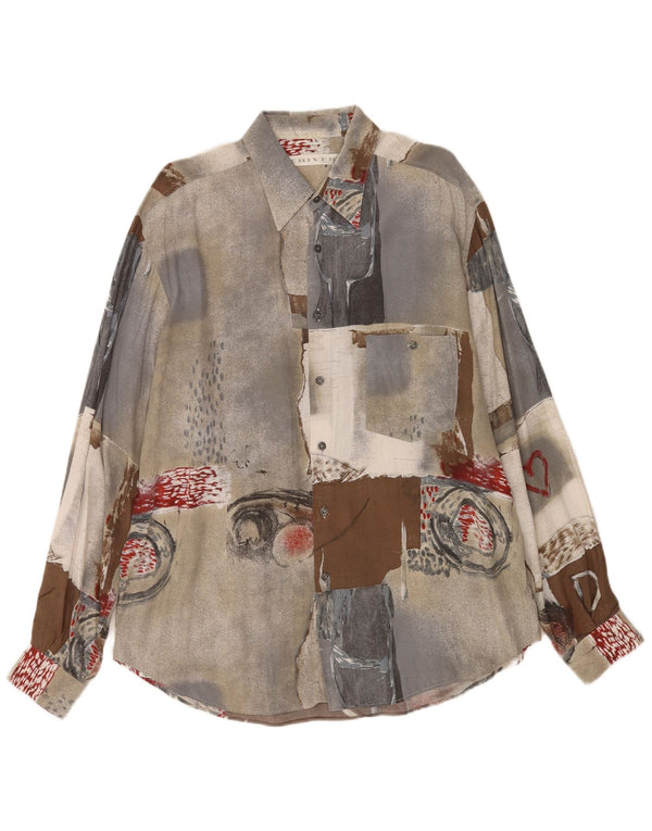Criver Camisa Con Estampado Abstracto Grande De Viscosa Multicolor Hombre