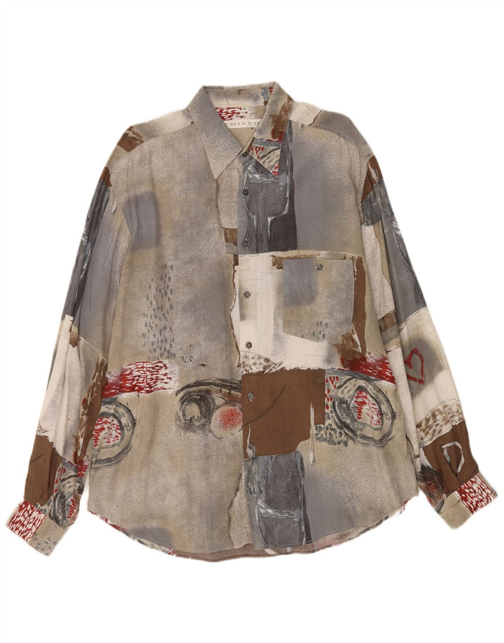 Criver Camisa Con Estampado Abstracto Grande De Viscosa Multicolor Hombre