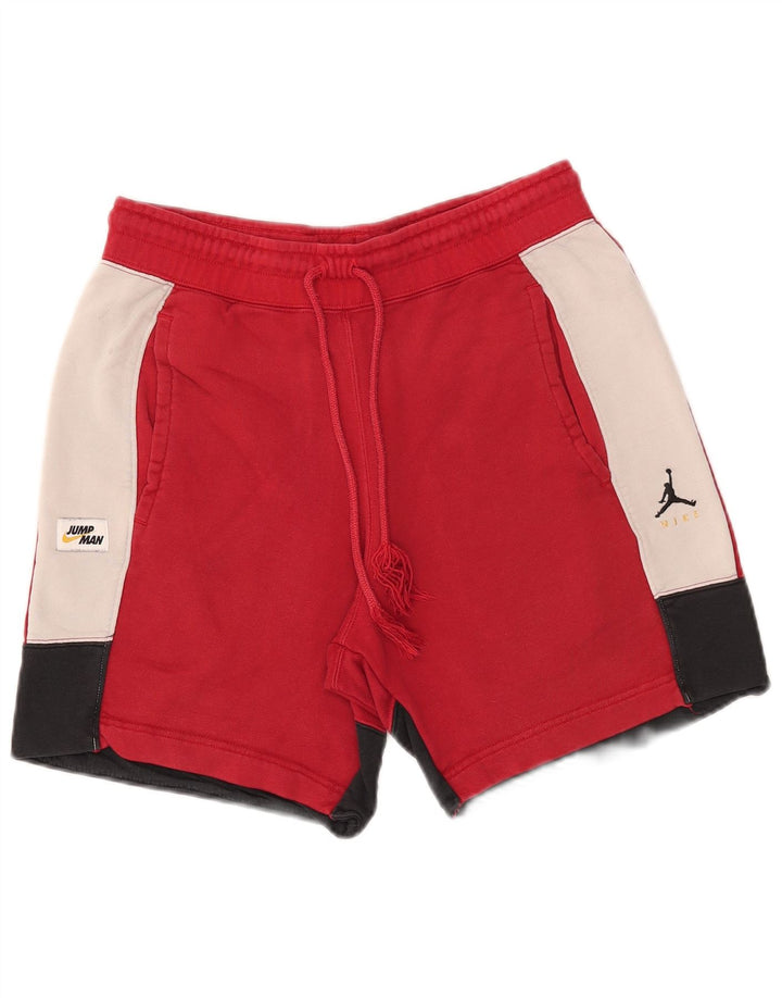 Pantalones cortos deportivos Jordan para hombre de algodón color block rojo pequeño