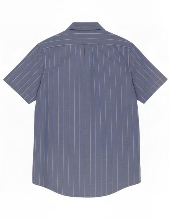Lee Mens Short Sleeve Regular Fit Shirt Medium Blue Striped Cotton