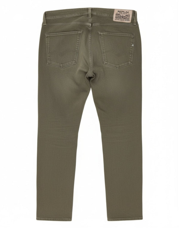 Replay Mujer Anbass Slim Jeans W31 L29 Algodón Caqui