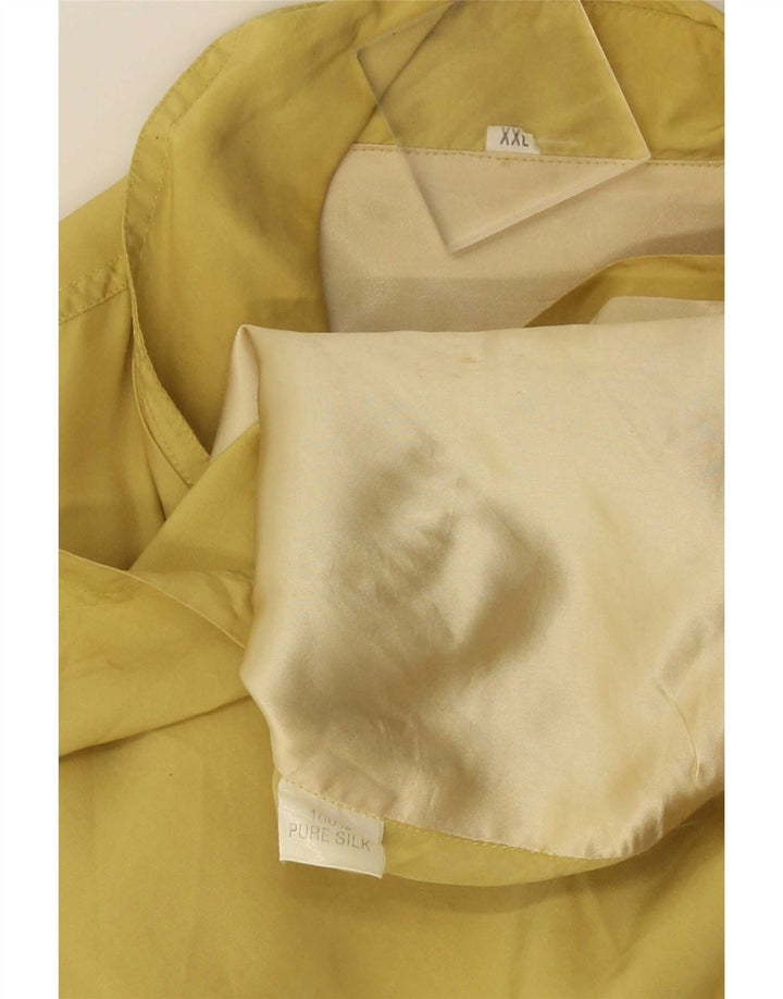 Vintage hombres chaqueta utilitaria Reino Unido 44 2XL seda amarilla