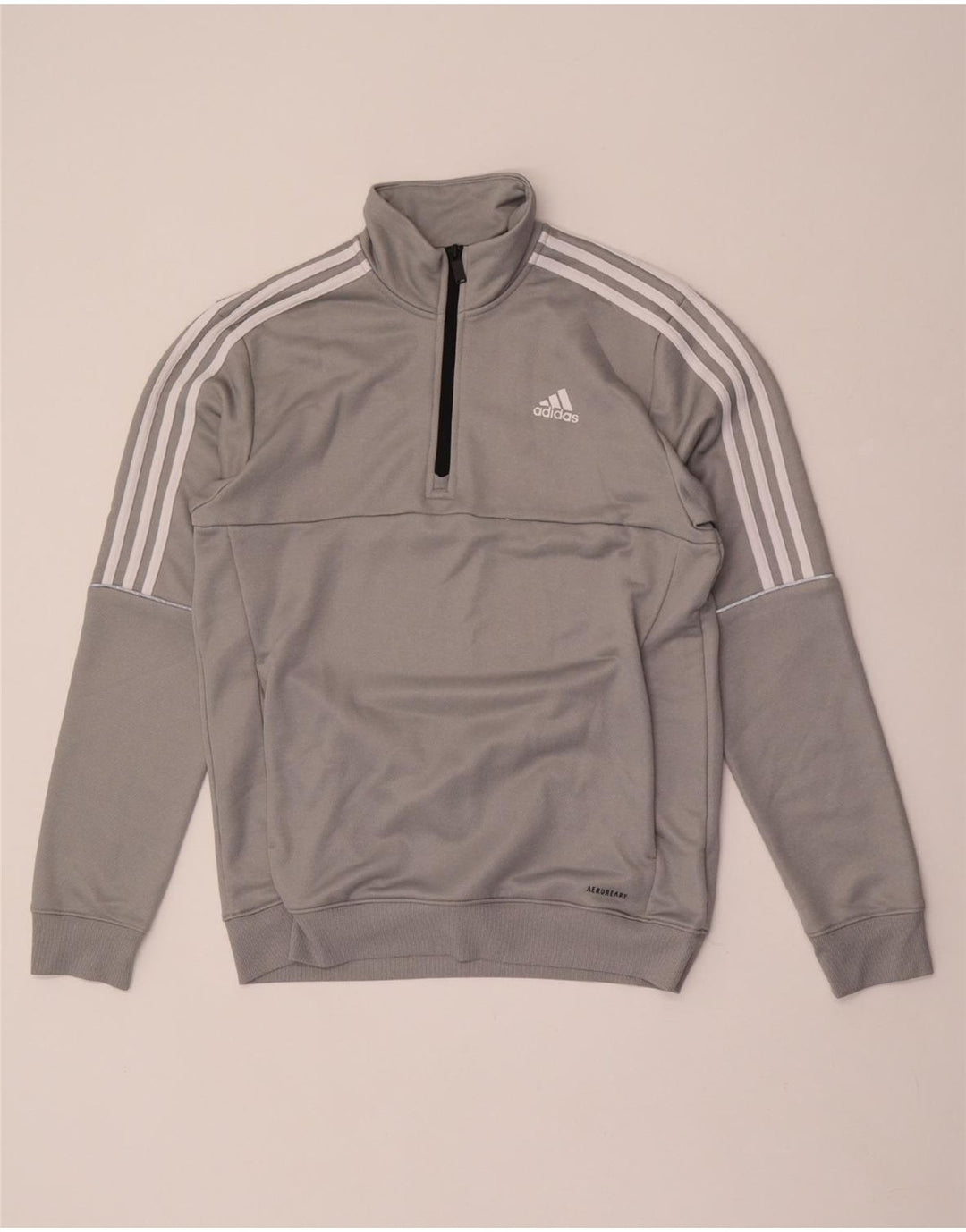 ADIDAS Hombre Aeroready Zip Neck Sudadera Jumper Gris Medio Poliéster