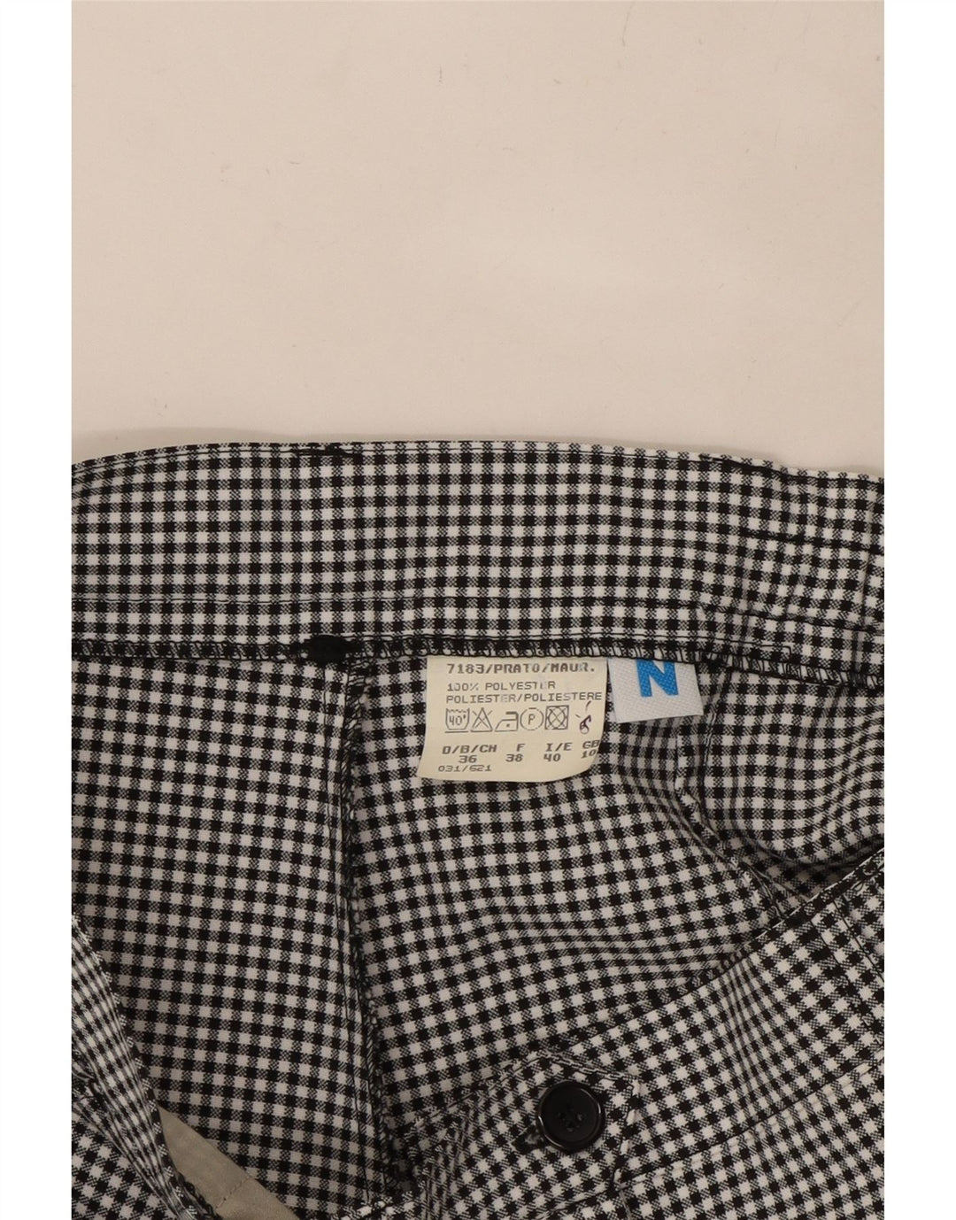 VINTAGE Pantalones cortos chinos de cintura alta para mujer Reino Unido 10 Pequeño W27 Black Gingham