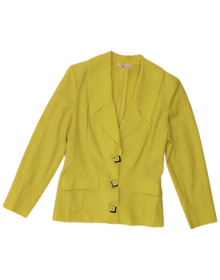 Carla G Chaqueta Blazer de 3 Botones para Mujer UK 10 Small Yellow