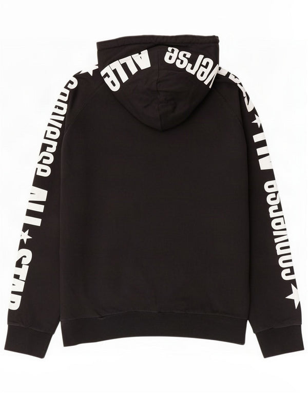 Converse Hombre Sudadera con capucha gráfica Jumper Large Black Cotton