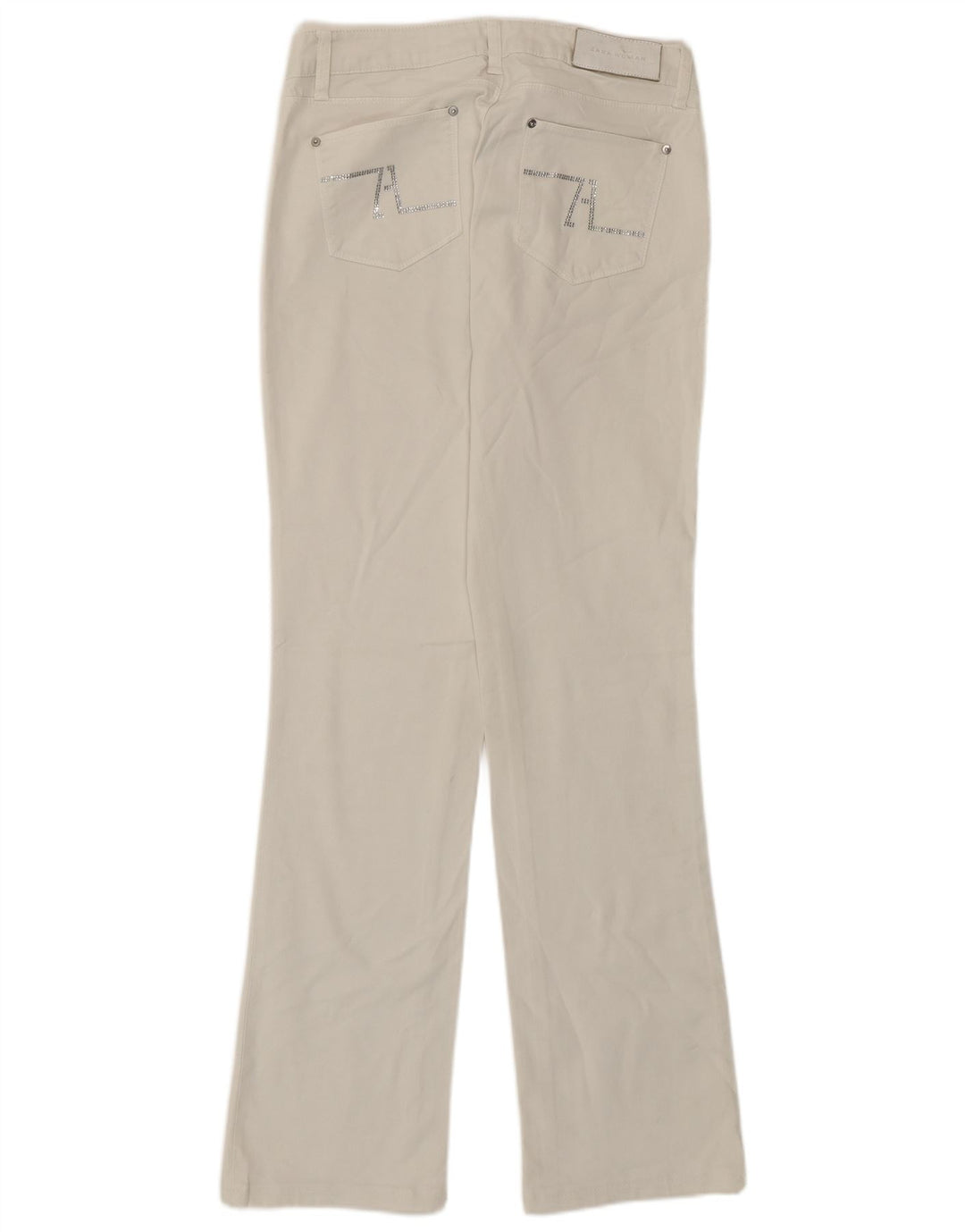 Zara Jeans Rectos Mujer EU 40 Medium W30 L30 Algodón Blanco