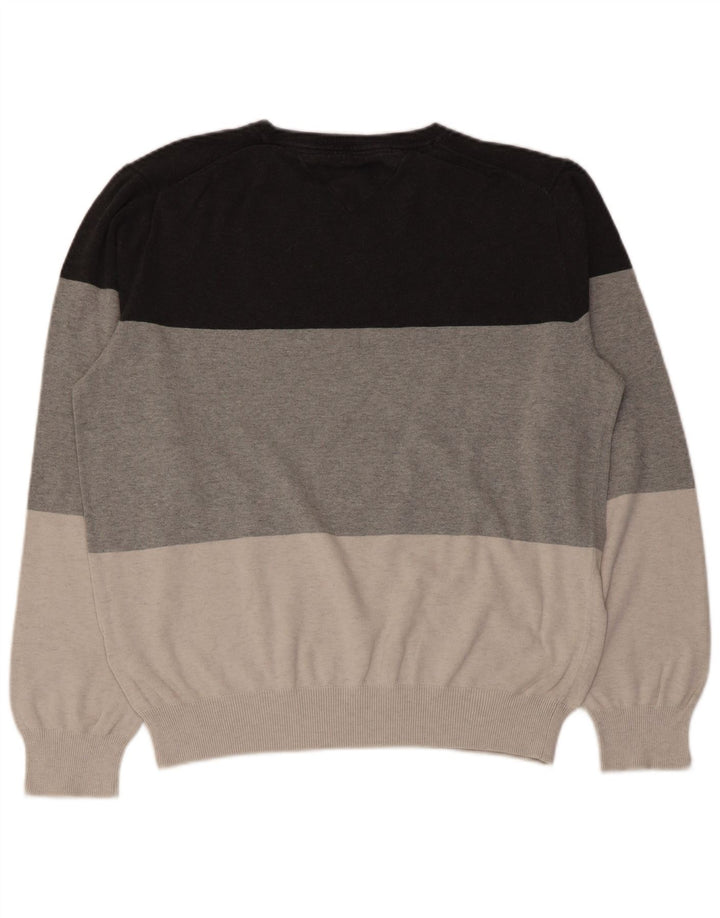 TOMMY HILFIGER Jersey tipo jersey con cuello redondo para hombre, talla mediana, multicolor