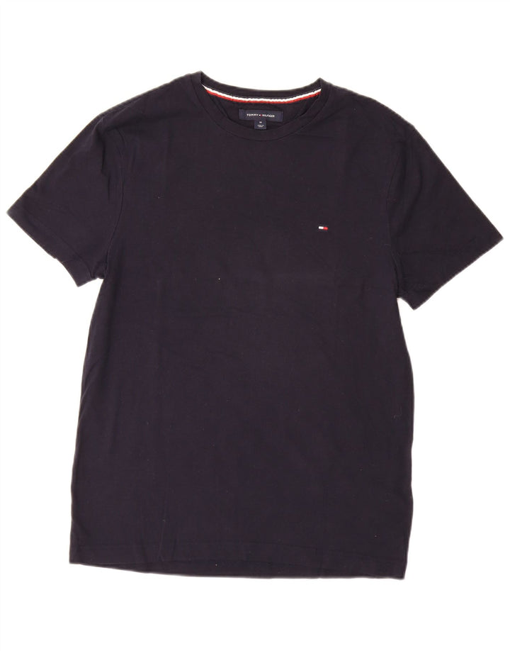 TOMMY HILFIGER Camiseta elástica ajustada para hombre Top Medium Azul marino Algodón
