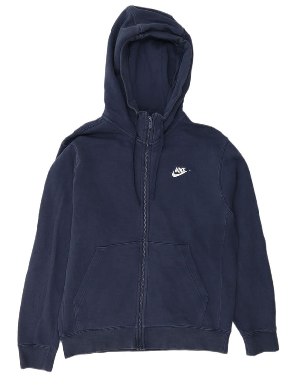 Nike - Sudadera con capucha y cremallera para hombre, talla pequeña, algodón azul marino