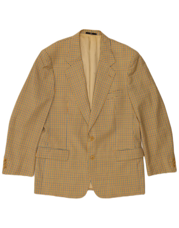 Valentino Chaqueta tipo blazer de 2 botones para hombre UK 40 Large Beige Check Lana nueva