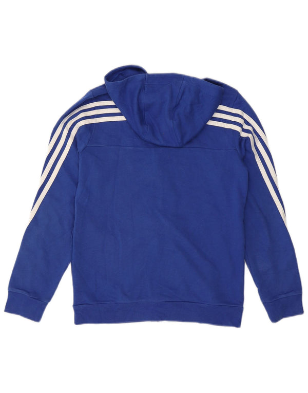 Adidas - Sudadera con capucha y cremallera para niños, 11-12 años, algodón azul