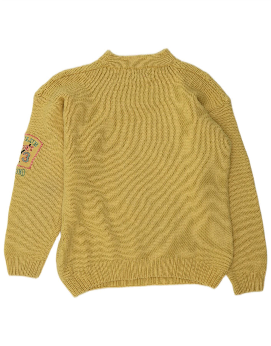 Foxhound Jersey con cuello de tortuga gráfico para hombre de lana amarilla mediana