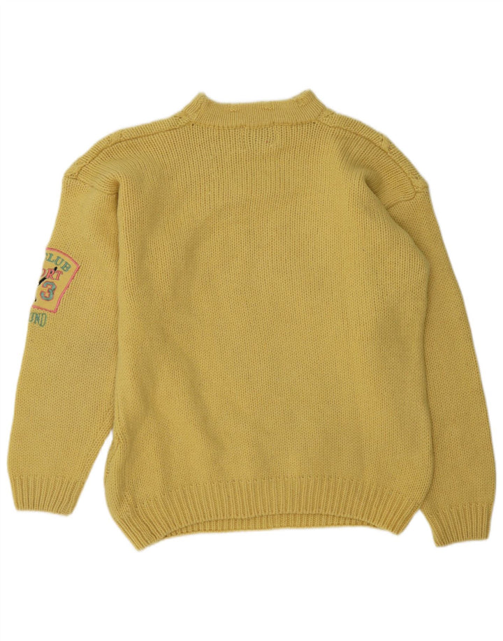 Foxhound Jersey con cuello de tortuga gráfico para hombre de lana amarilla mediana