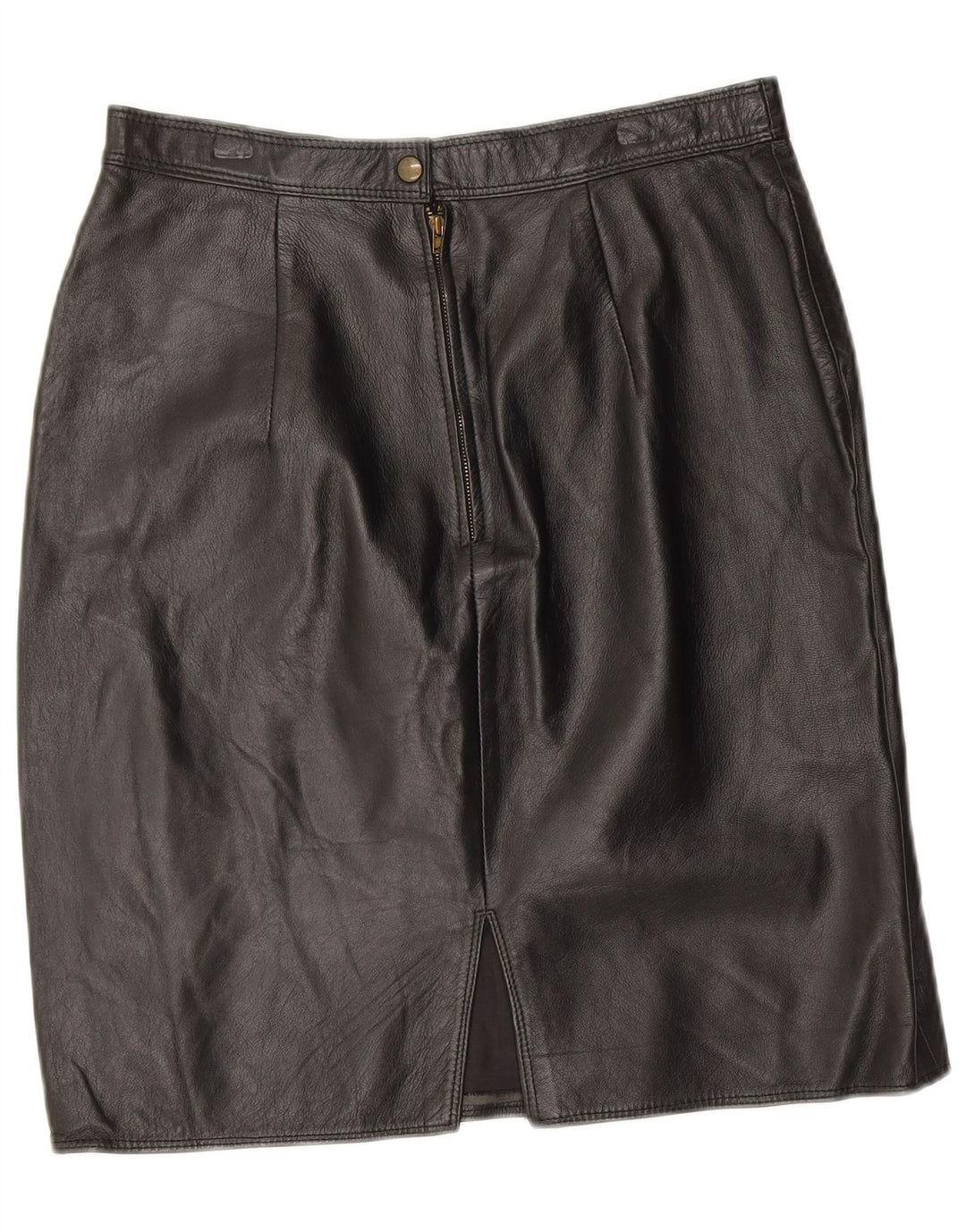 VINTAGE Falda de cuero para mujer W30 Cuero negro medio