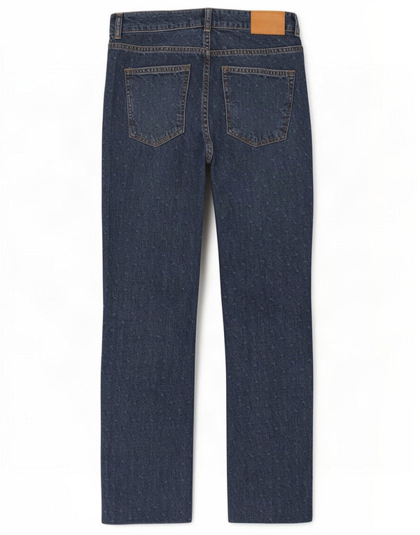 Zara Jeans Rectos Para Mujer EU 38 Small W28 L28 Azul Manchado