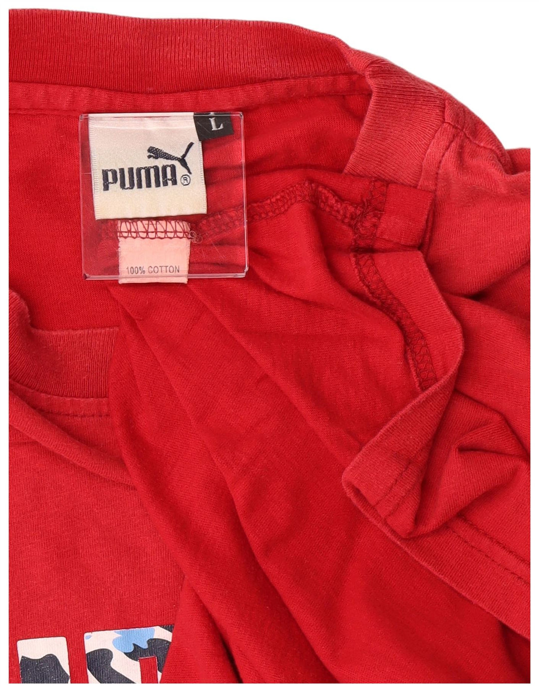 Puma - Camiseta gráfica para hombre, talla grande, algodón rojo