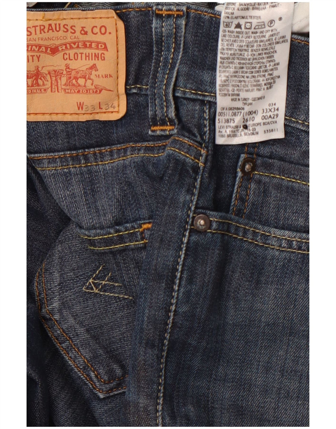 LEVI'S Vaqueros Slim Mujer W33 L31 Algodón Azul Marino