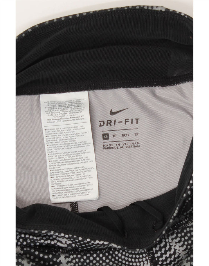 Nike Leggings Dri Fit para mujer UK 6 XS Poliéster geométrico negro