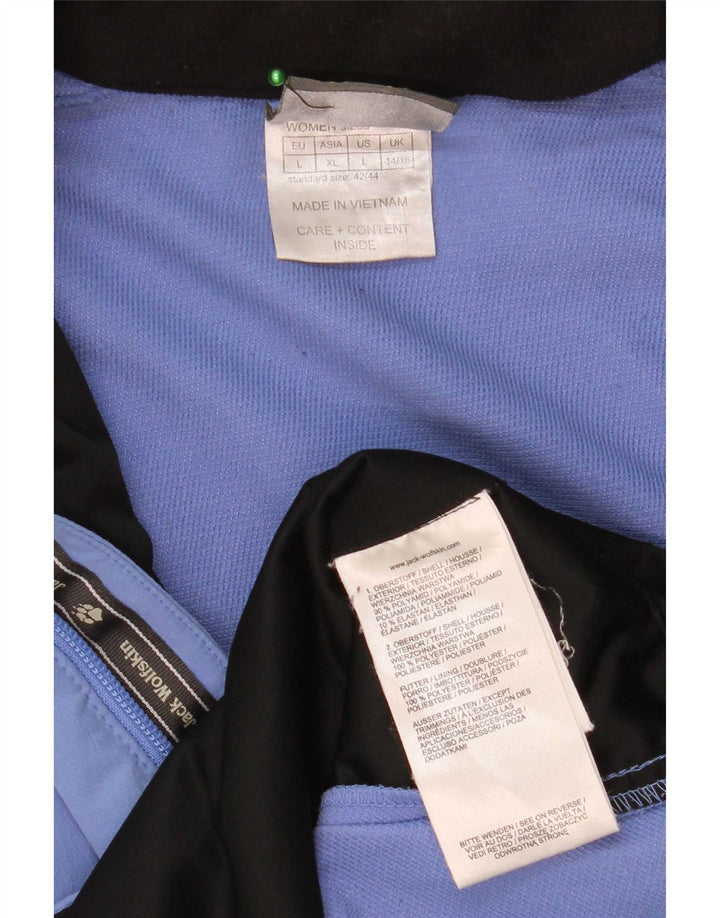Jack Wolfskin Chaqueta impermeable con capucha para mujer UK 40/16 Large Azul Poliamida