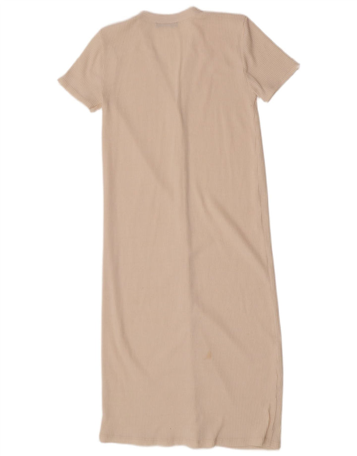 Zara Vestido Ajustado Mujer UK 40 Mediano Blanco Roto