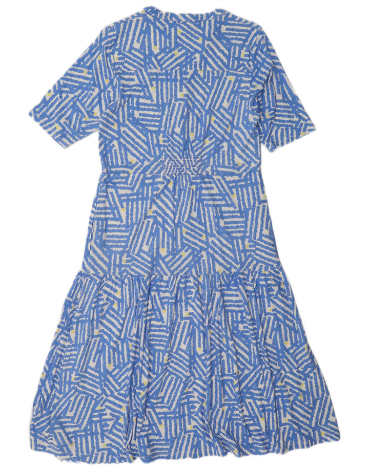 Vestido escalonado para mujer de White Stuff, talla 42, modal geométrico en azul medio