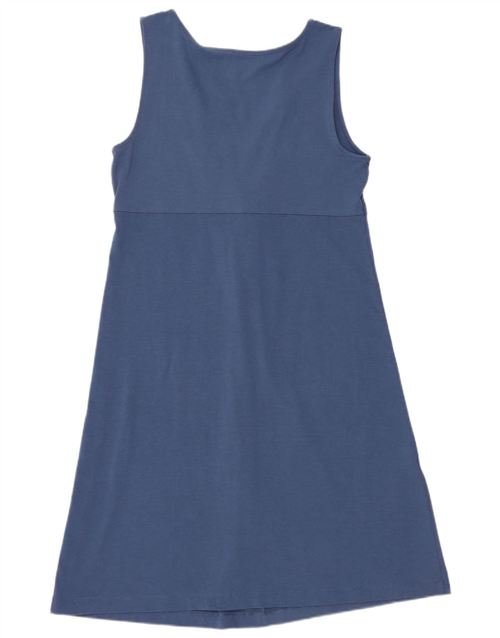 Eddie Bauer Vestido acampanado sin mangas para mujer UK 44 Poliéster azul grande