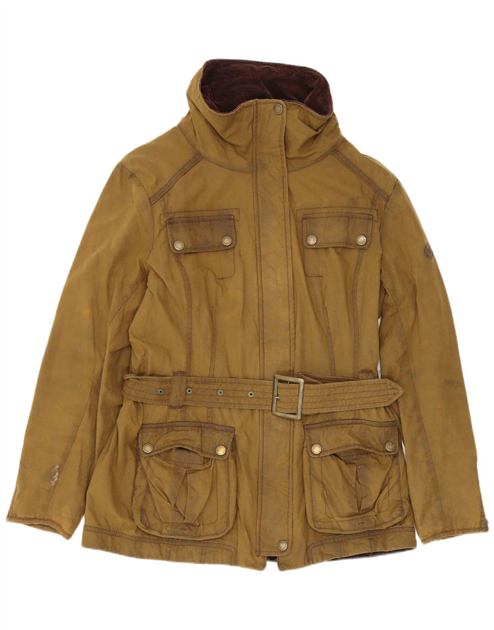 Henri Lloyd Chaqueta de algodón encerado de gran tamaño para mujer UK 10 Small Khaki