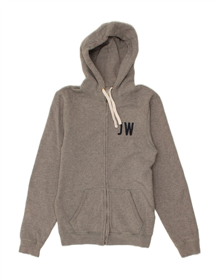 JACK WILLS Mens Graphic Zip Hoodie Sweater Medium Grey Cotton Vintage Jack Wills and Second-Hand Jack Wills from Messina Hembry 